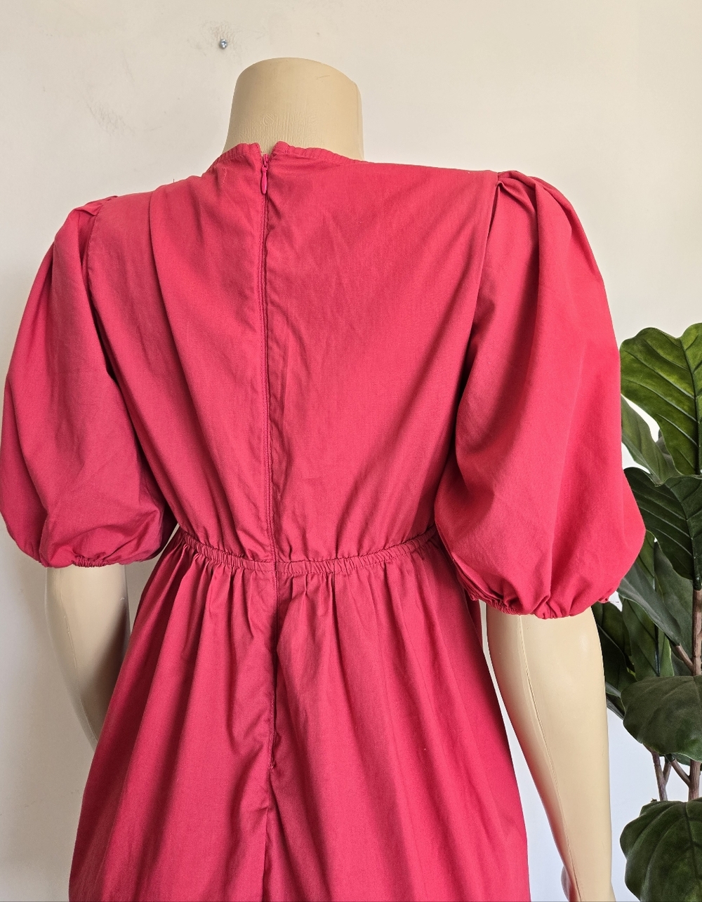 A&F Cotton Mini Dress bulging shoulders Princess Size S Pink Color Women's - Picture 7 of 11